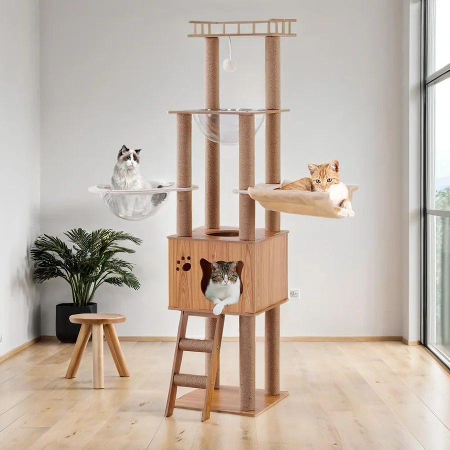 1 hammock · 1 house · 2 transparent space capsules · dangling ball