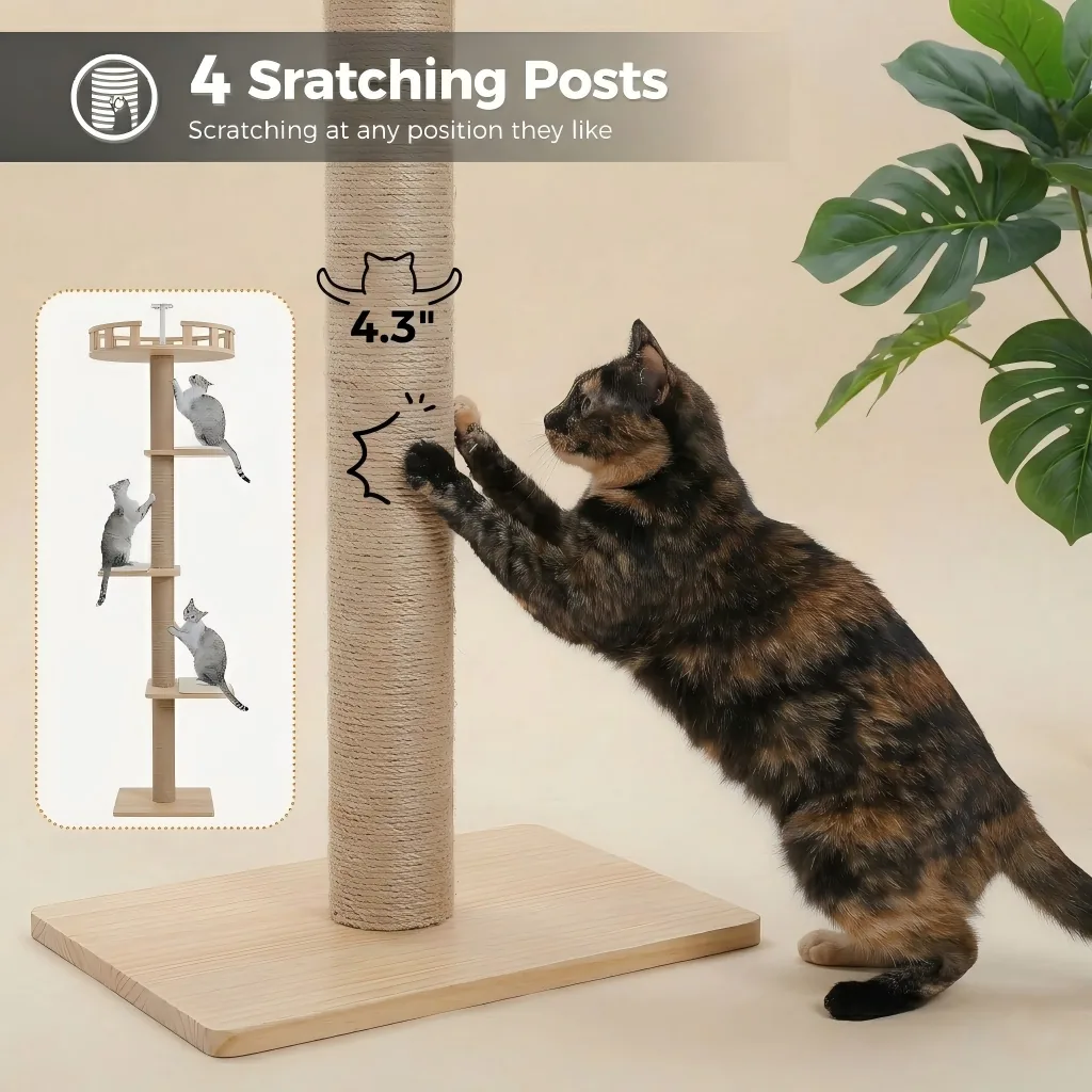 Professional sisal scratching posts in a modern interior